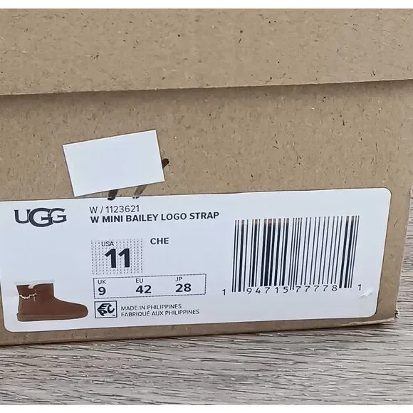 UGG Women's Mini Bailey Logo Strap Boots - Chestnut 11 - Picture 5 of 6